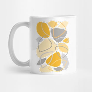 Mid Century Modern Abstract 23 Grey, Yellow Mug